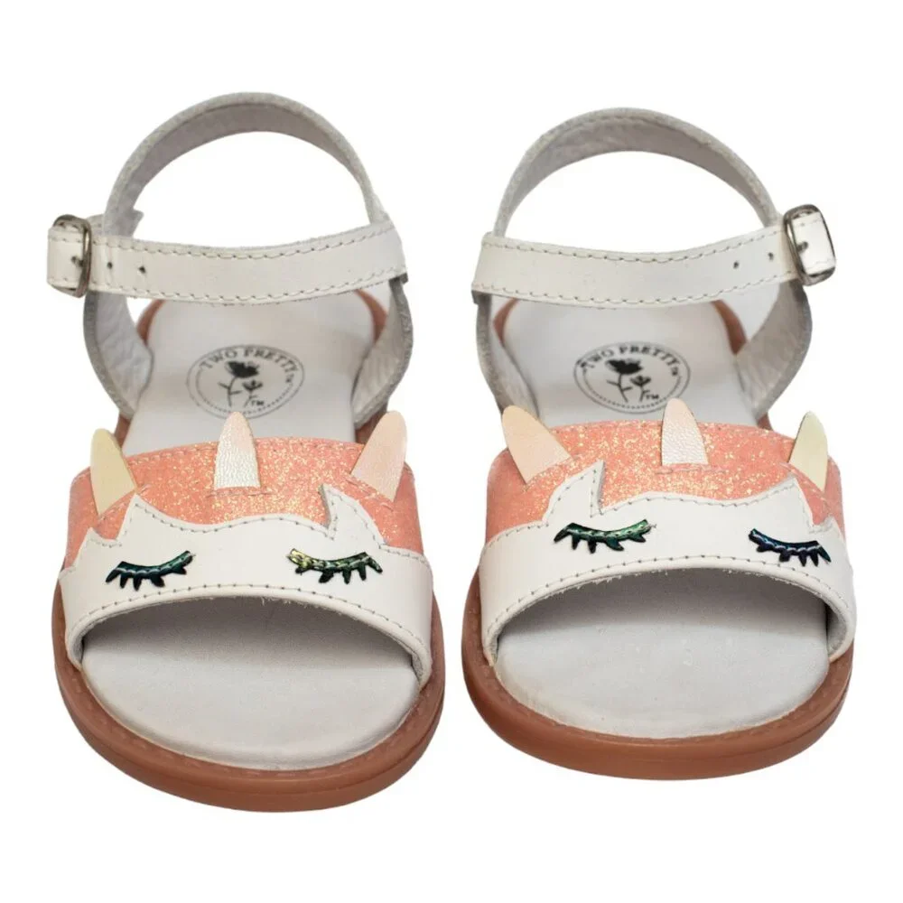 Two Pretty Handcrafted Leather Unicorn Sandals